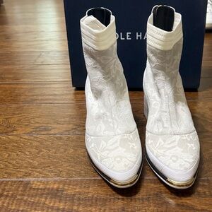 Cole Haan Elegant White Ankle Booties